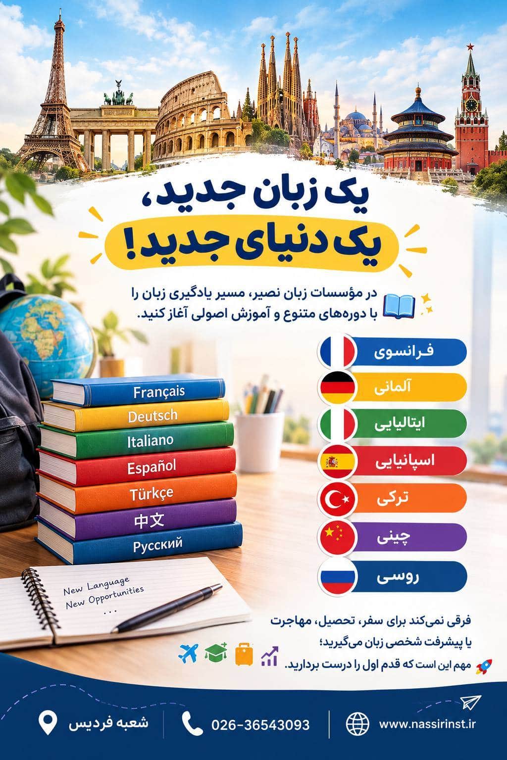 مؤسسات آنلاین و حضوری زبان نصیر